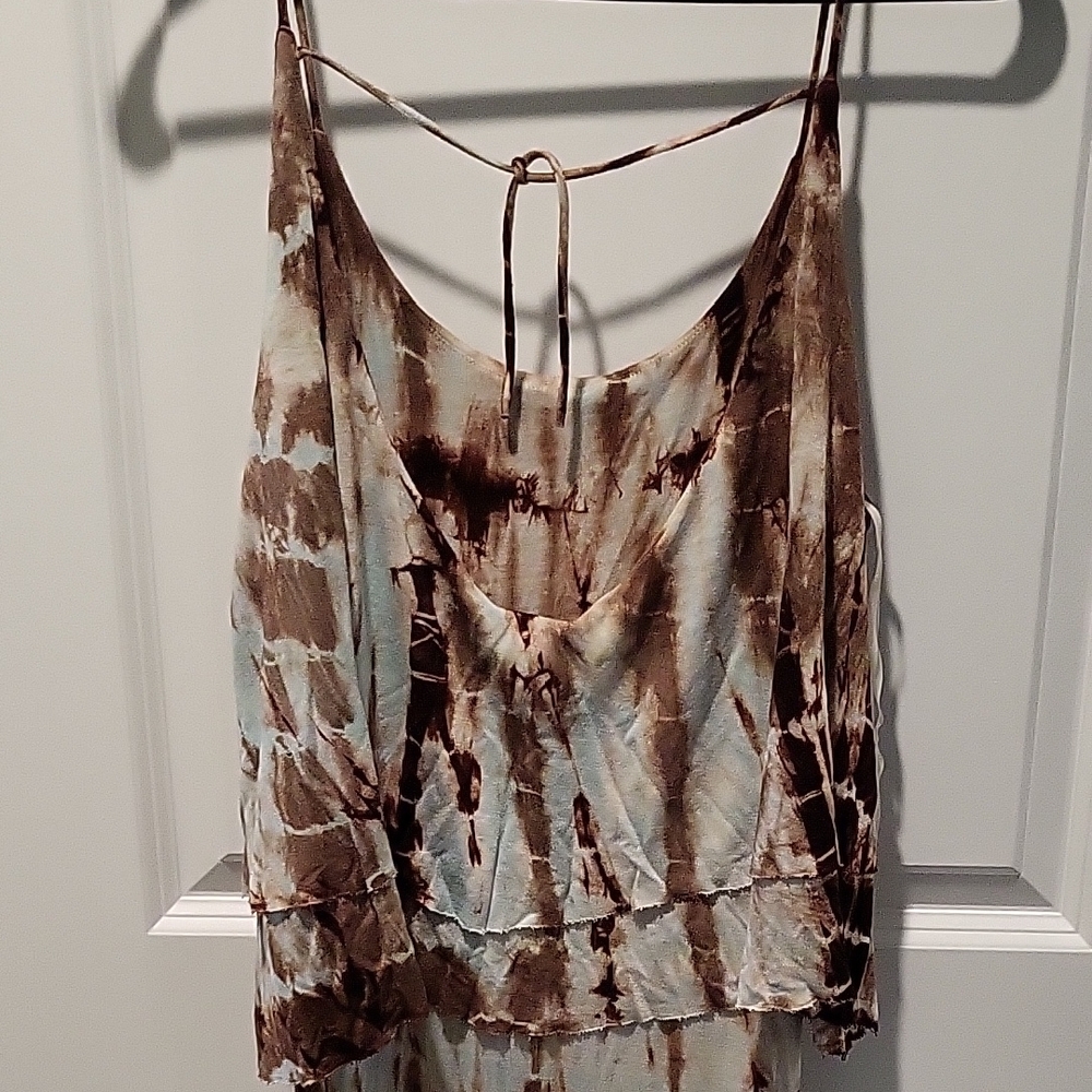 Romeo & Juliet Couture Brown and Cream Maxi Dress - Picture 6 of 6
